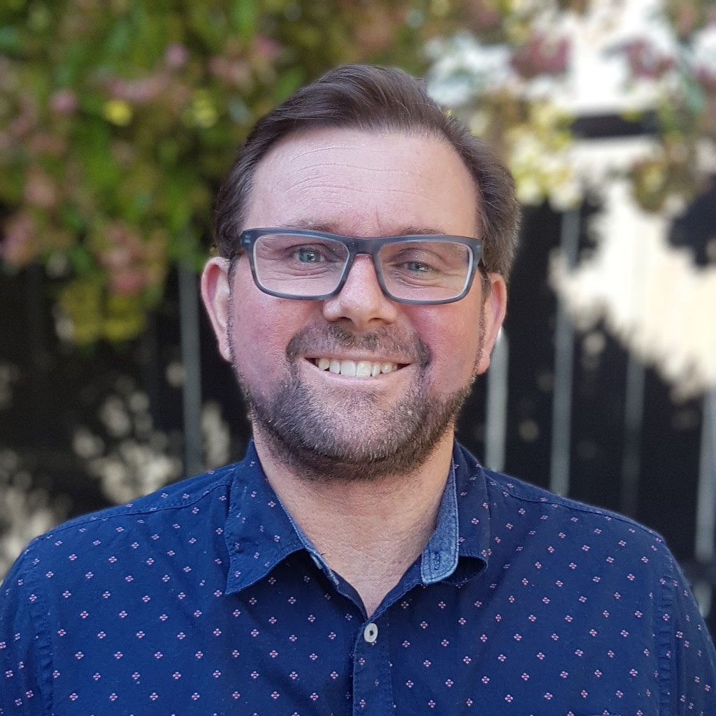 A photograph of the vicar of St. Peter's of the Rock, Chris Spark